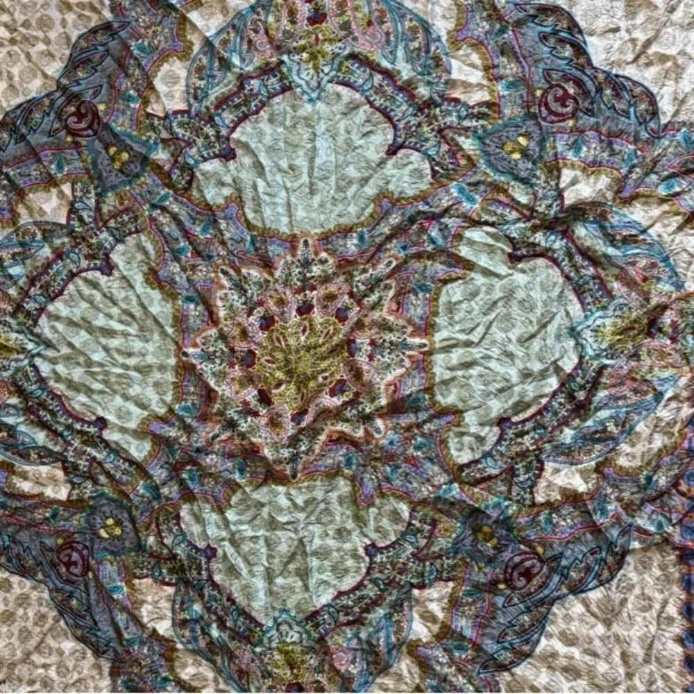 100% Silk Multi Colored Scarf Wrap Shawl